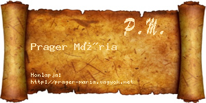 Prager Mária névjegykártya